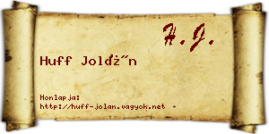 Huff Jolán névjegykártya